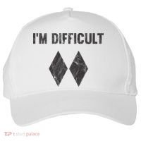 Im Difficult Double Black Diamond Ski Snowboard Five-Panel Snapback Cap thumb 0