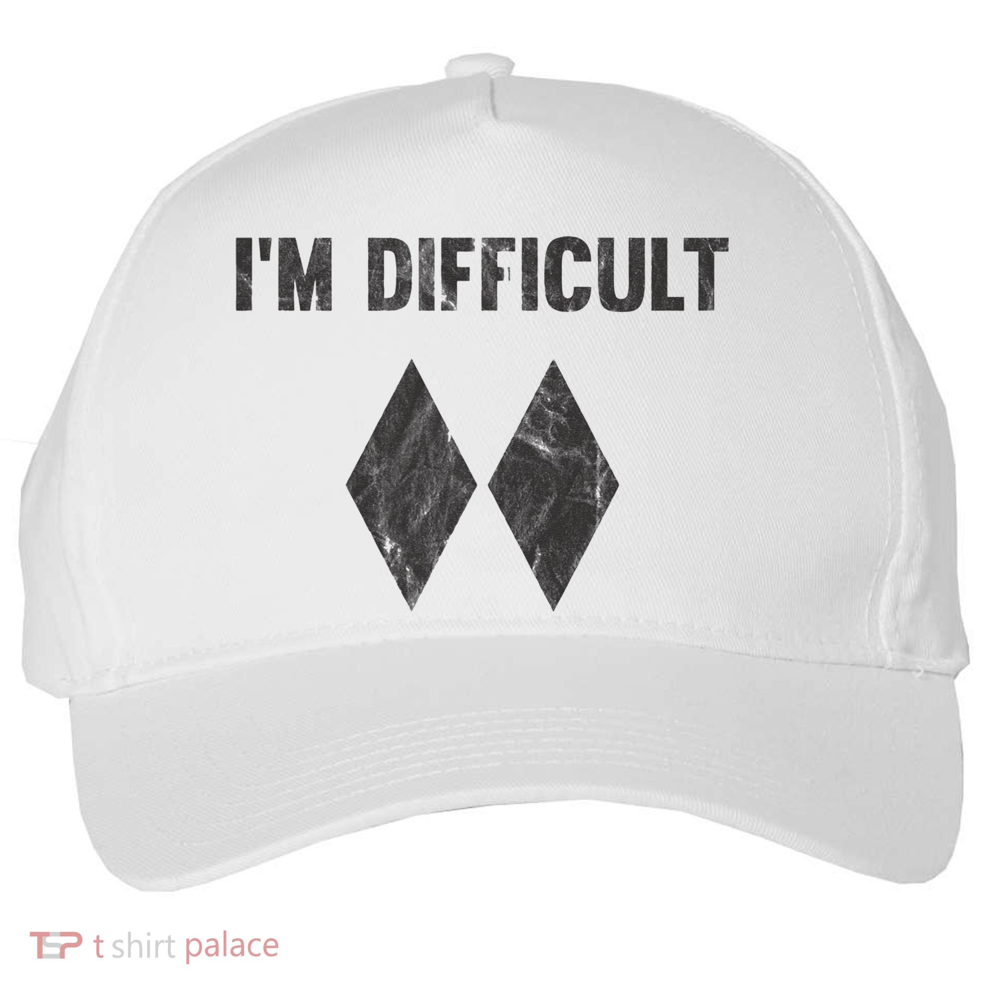 Im Difficult Double Black Diamond Ski Snowboard Five-Panel Snapback Cap