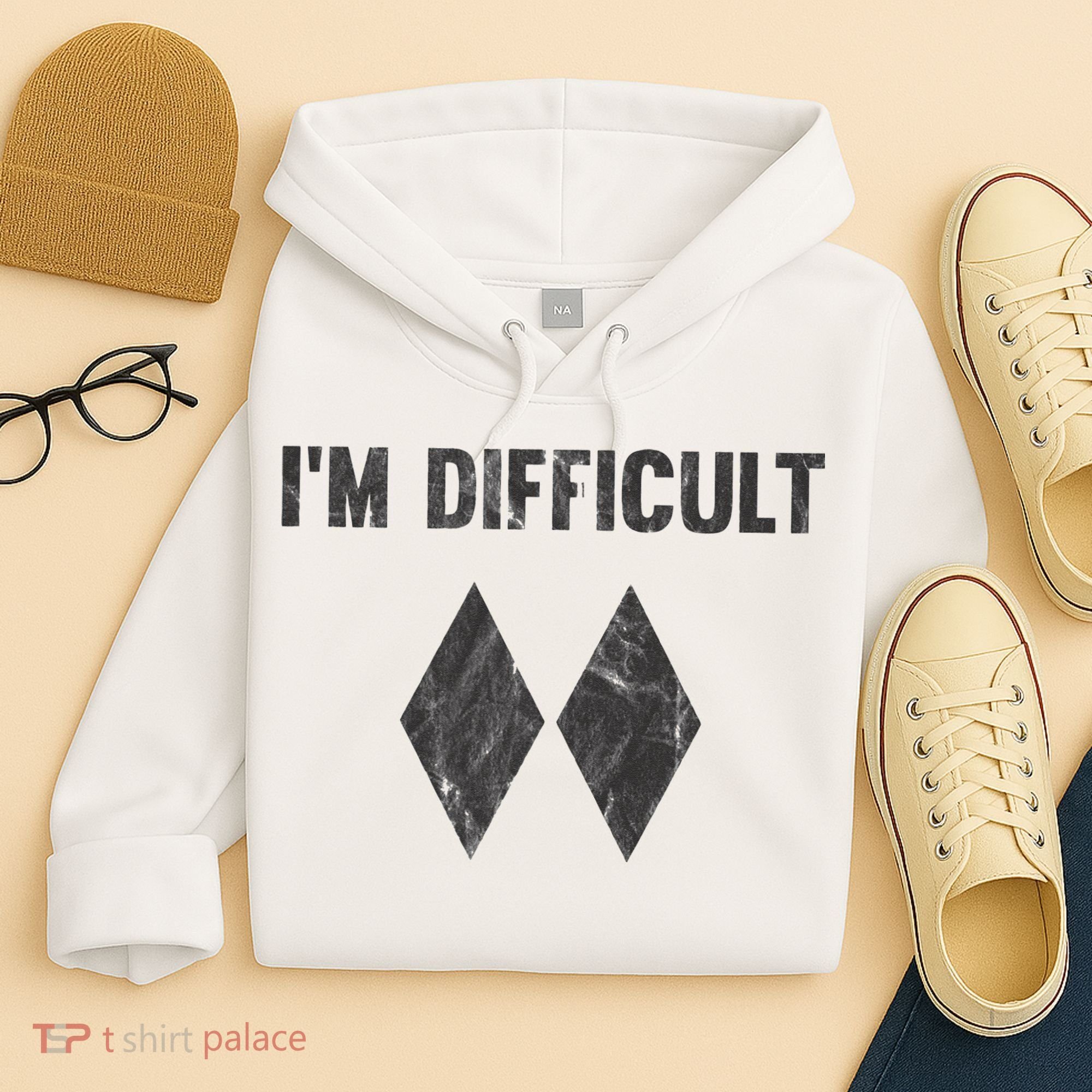 Im Difficult Double Black Diamond Ski Snowboard Hoodie