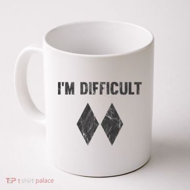 Im Difficult Double Black Diamond Ski Snowboard Coffee Mug