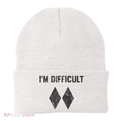 Im Difficult Double Black Diamond Ski Snowboard Beanie