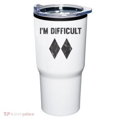 Im Difficult Double Black Diamond Ski Snowboard Tumbler