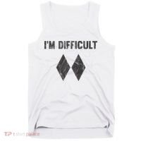 Im Difficult Double Black Diamond Ski Snowboard Tank Top thumb 0