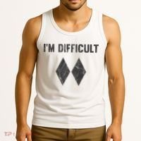 Im Difficult Double Black Diamond Ski Snowboard Tank Top thumb 3