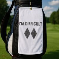 Im Difficult Double Black Diamond Ski Snowboard Golf Towel thumb 2