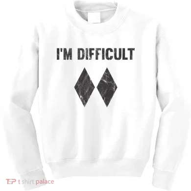 Im Difficult Double Black Diamond Ski Snowboard Kids Sweatshirt