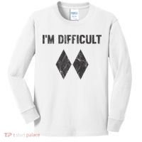 Im Difficult Double Black Diamond Ski Snowboard Kids Long Sleeve Shirt thumb 0