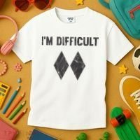 Im Difficult Double Black Diamond Ski Snowboard Kids T-Shirt thumb 3