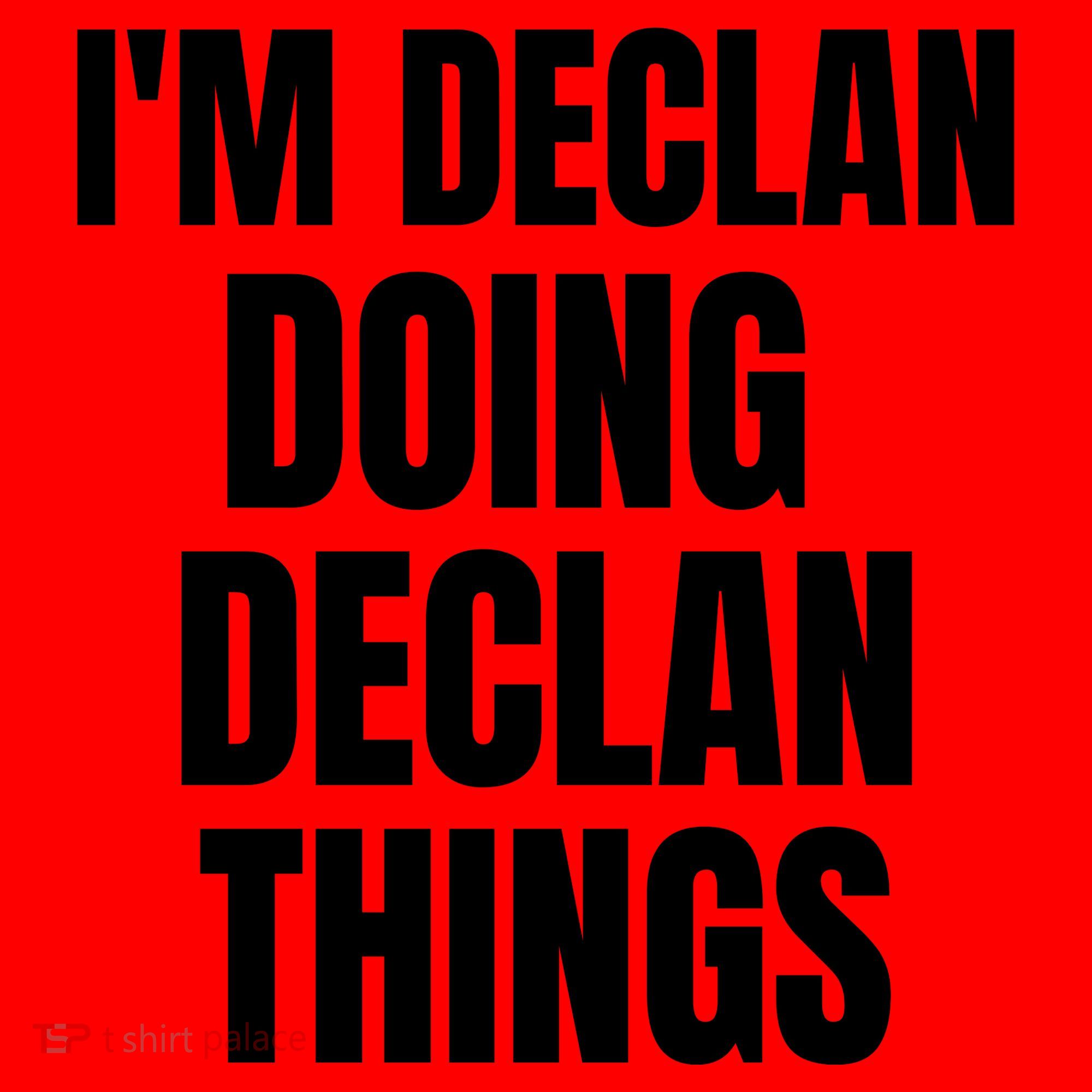 IM Declan Doing Declan Things Funny Birthday Name Gift Santa Hat