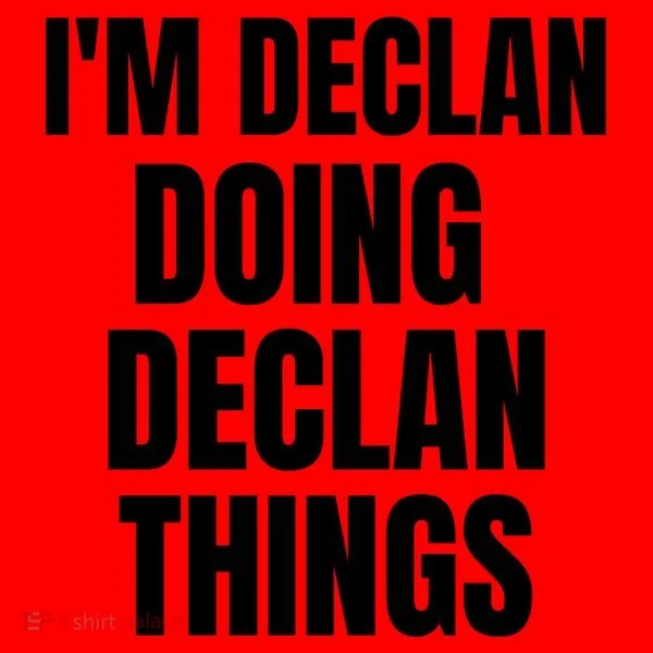 IM Declan Doing Declan Things Funny Birthday Name Gift Santa Hat