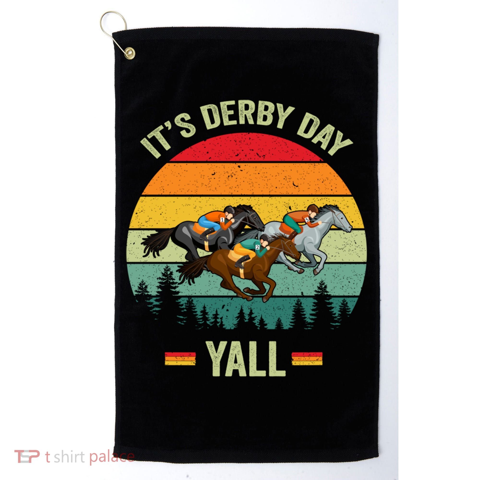 It's Derby Day Yall Retro Derby Horse Racing Lovers Gift Golf Towel