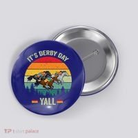 It's Derby Day Yall Retro Derby Horse Racing Lovers Gift Button thumb 0