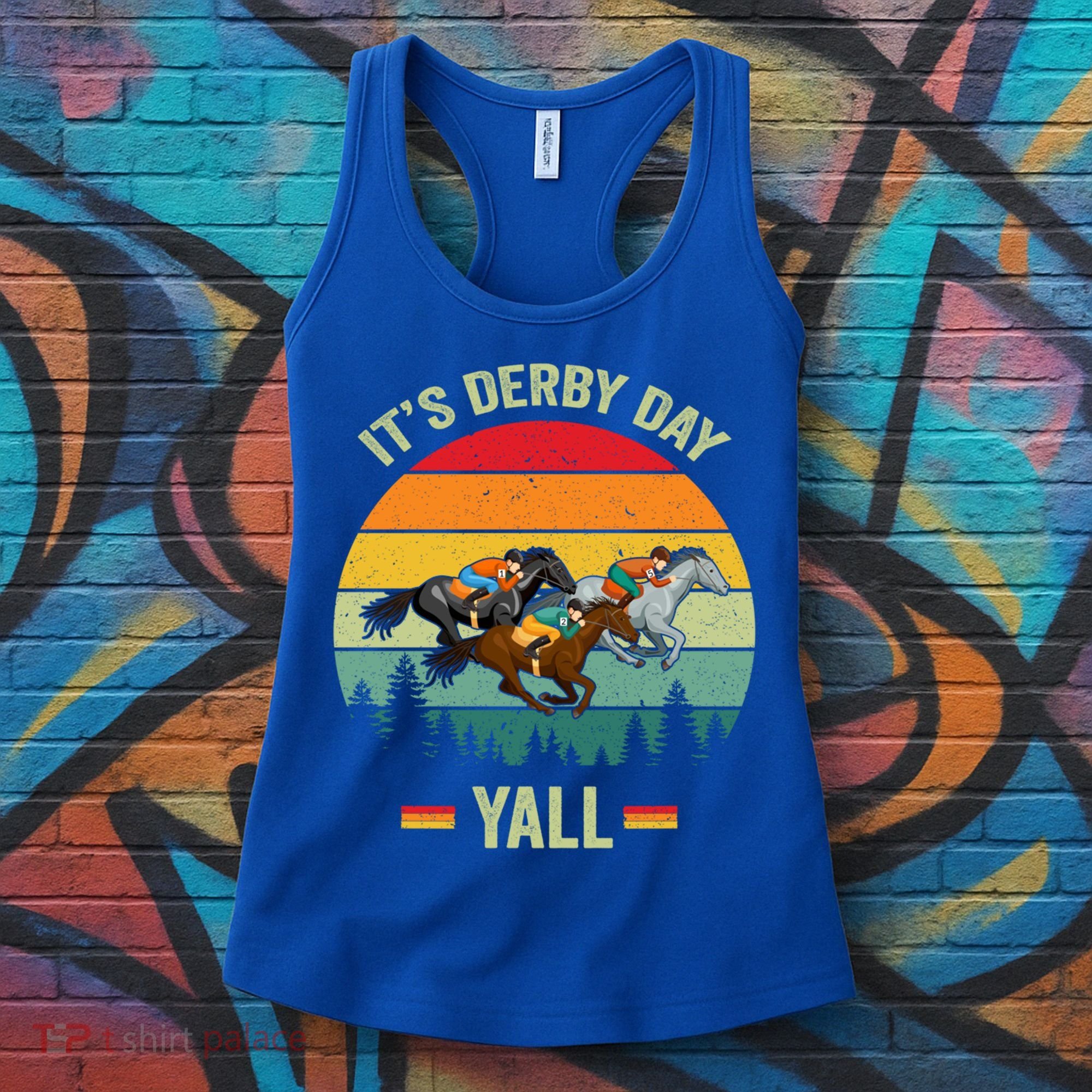 It's Derby Day Yall Retro Derby Horse Racing Lovers Gift Women's Tank Top