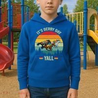 It's Derby Day Yall Retro Derby Horse Racing Lovers Gift Kids Hoodie thumb 2
