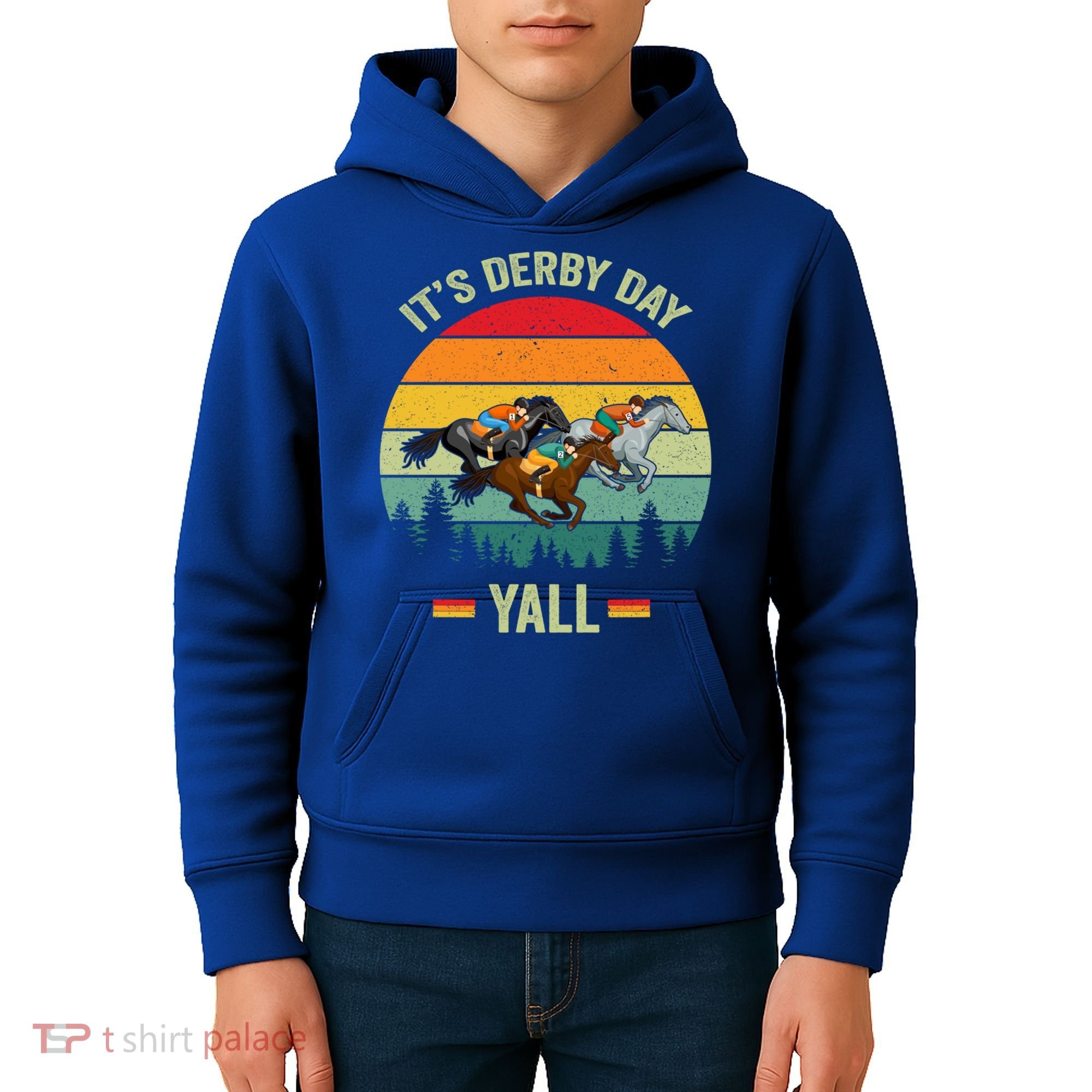 It's Derby Day Yall Retro Derby Horse Racing Lovers Gift Kids Hoodie