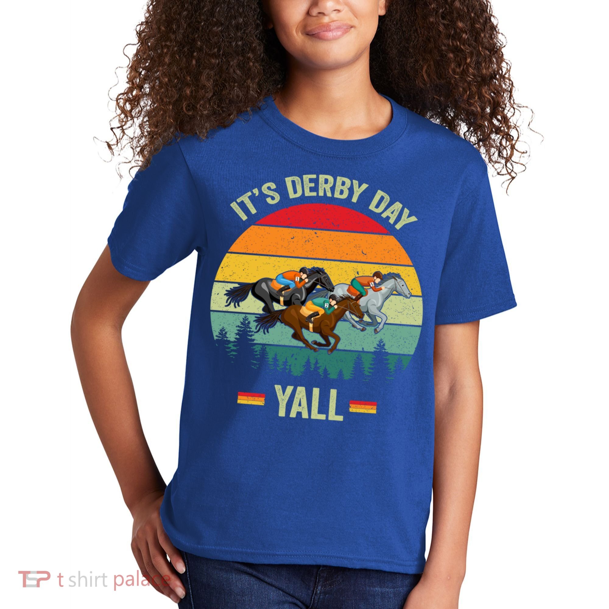 It's Derby Day Yall Retro Derby Horse Racing Lovers Gift Kids T-Shirt