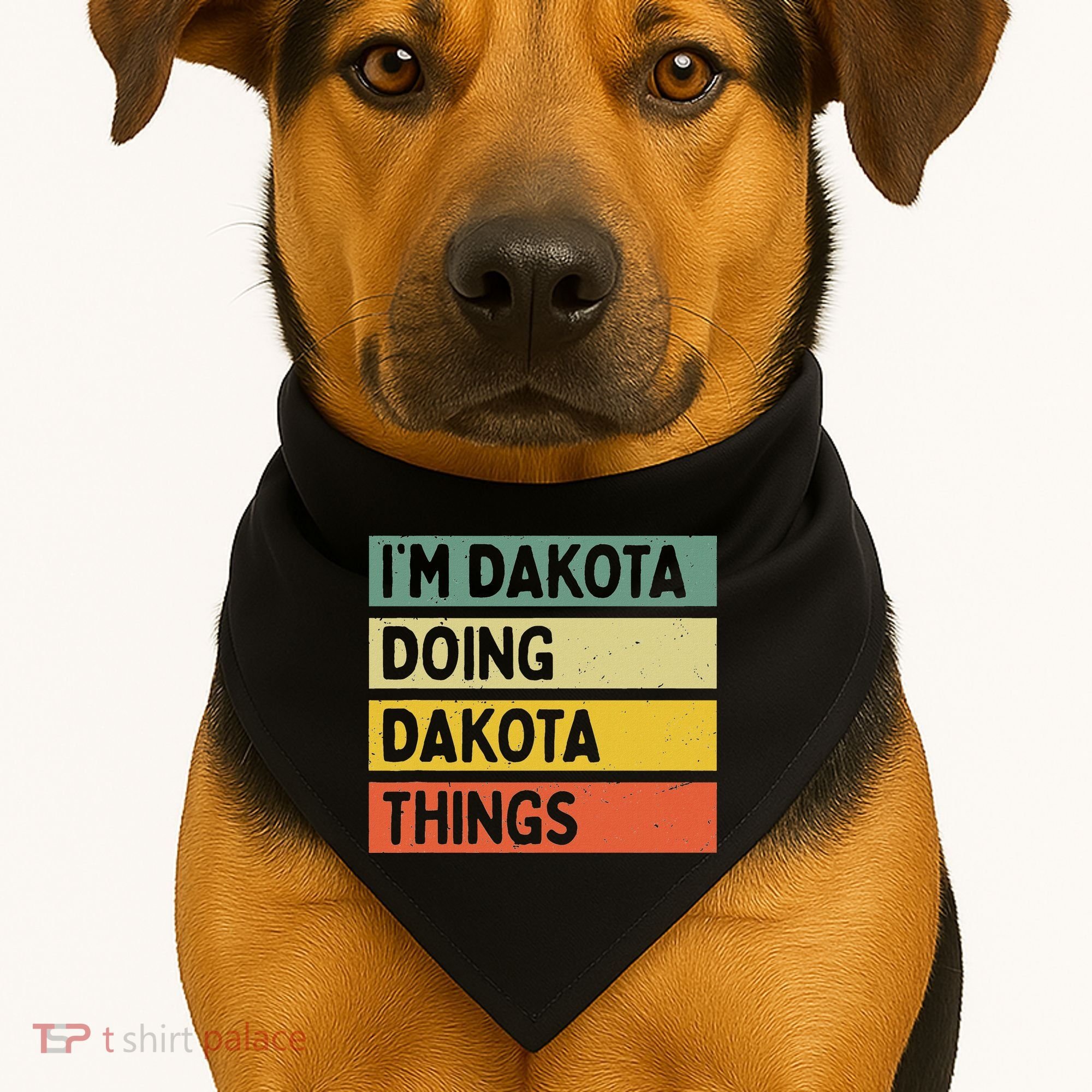 IM Dakota Doing Dakota Things Funny Personalized Quote USA-Made Doggie Bandana