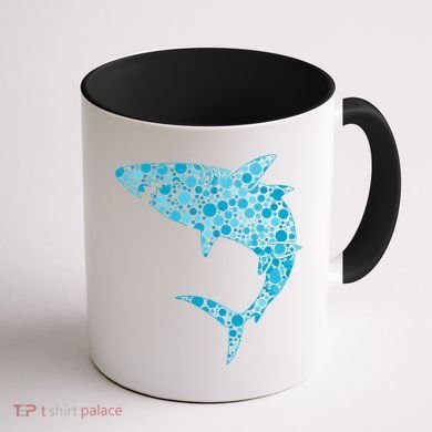 International Dot Day Teal Dot Shark Coffee Mug back