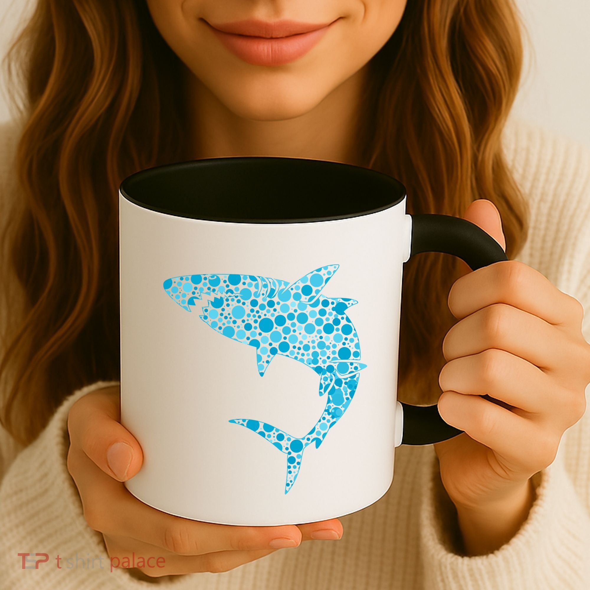 International Dot Day Teal Dot Shark Coffee Mug