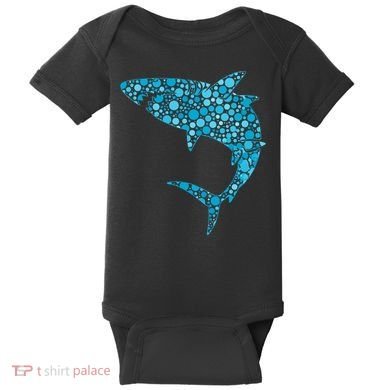 International Dot Day Teal Dot Shark Baby Bodysuit
