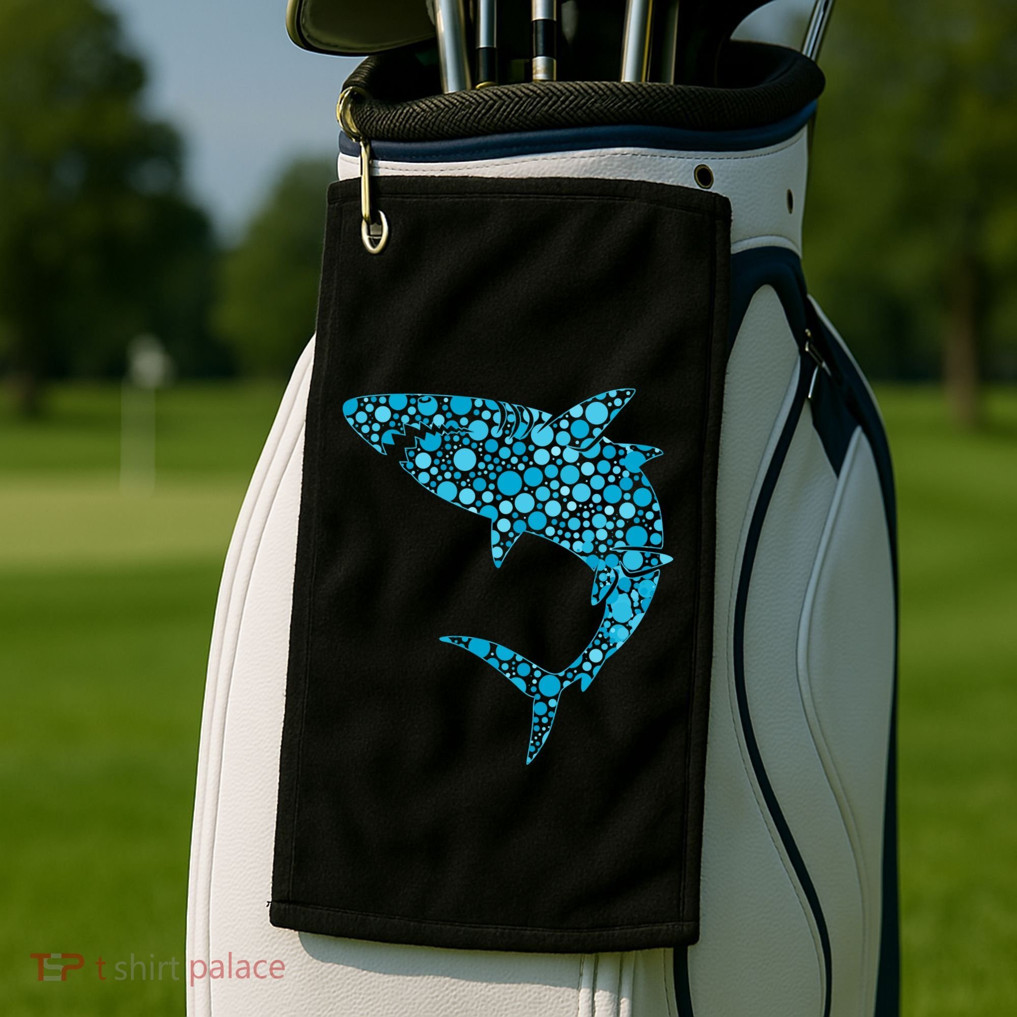 International Dot Day Teal Dot Shark Golf Towel