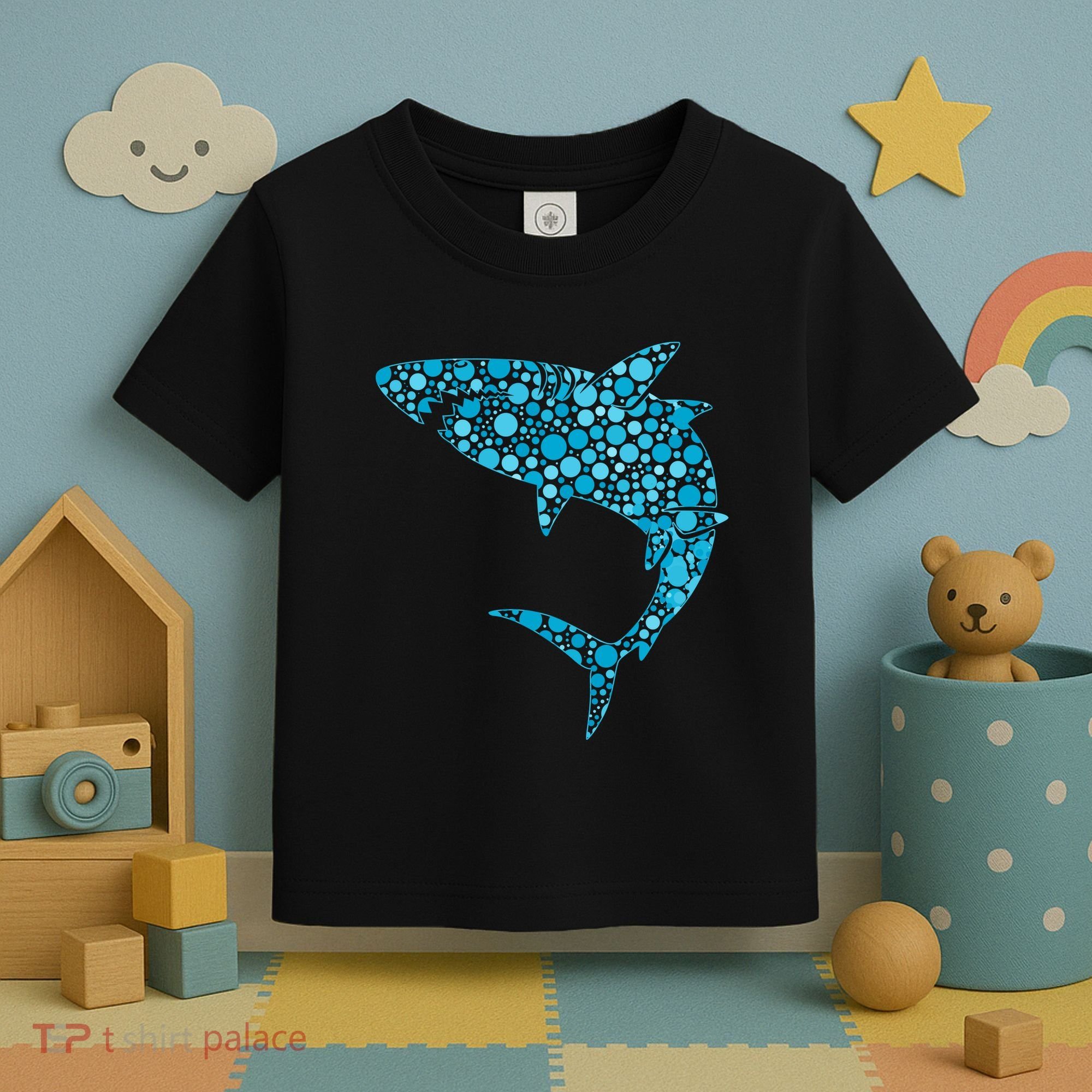 International Dot Day Teal Dot Shark Toddler T-Shirt