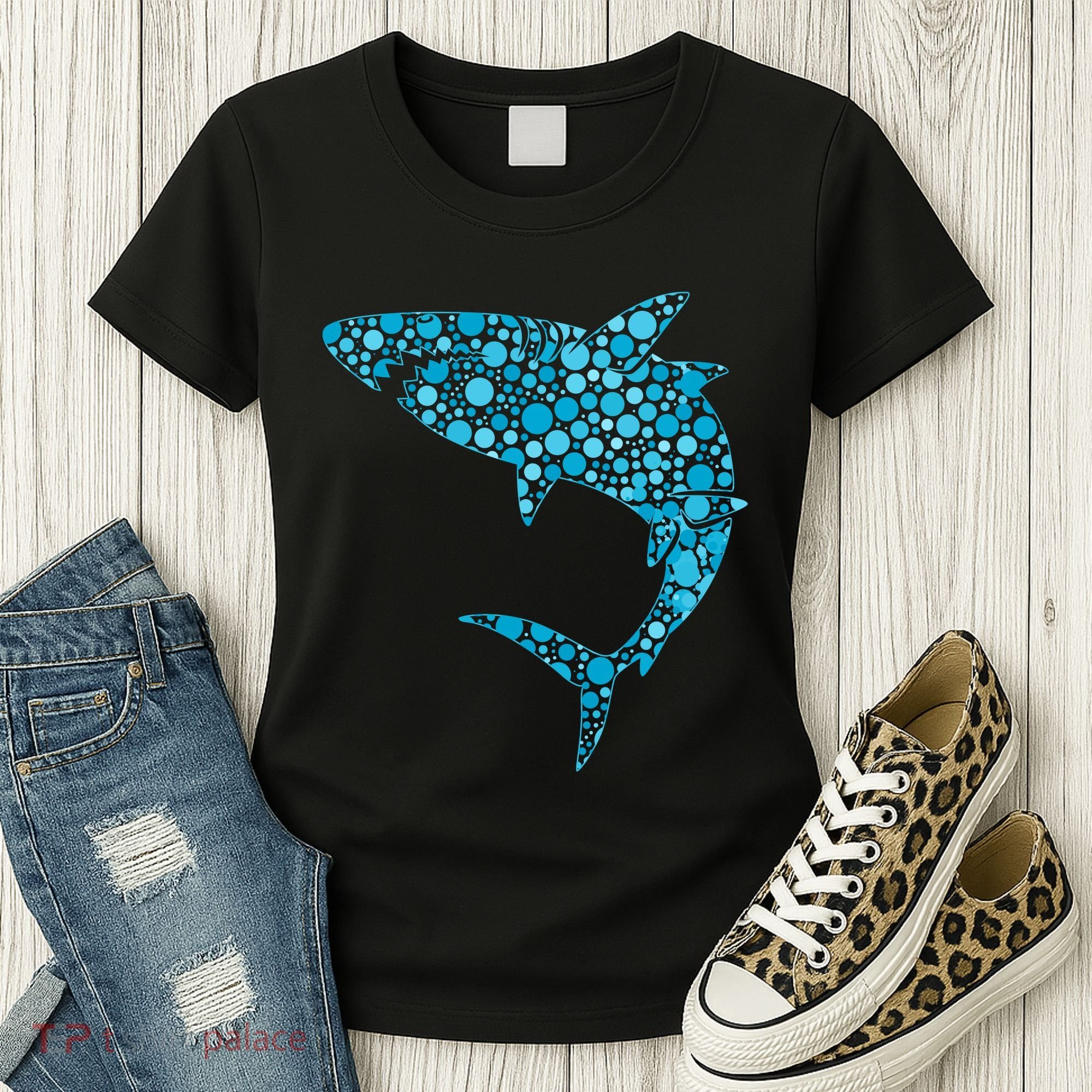 International Dot Day Teal Dot Shark Women's T-Shirt