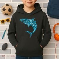 International Dot Day Teal Dot Shark Kids Hoodie thumb 2