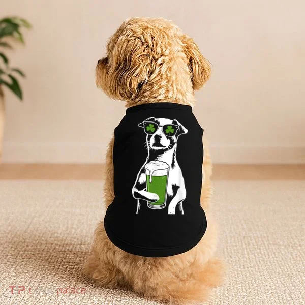 Irish Dog Drinking Beer Doggie Tank