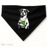 Irish Dog Drinking Beer USA-Made Doggie Bandana thumb 0