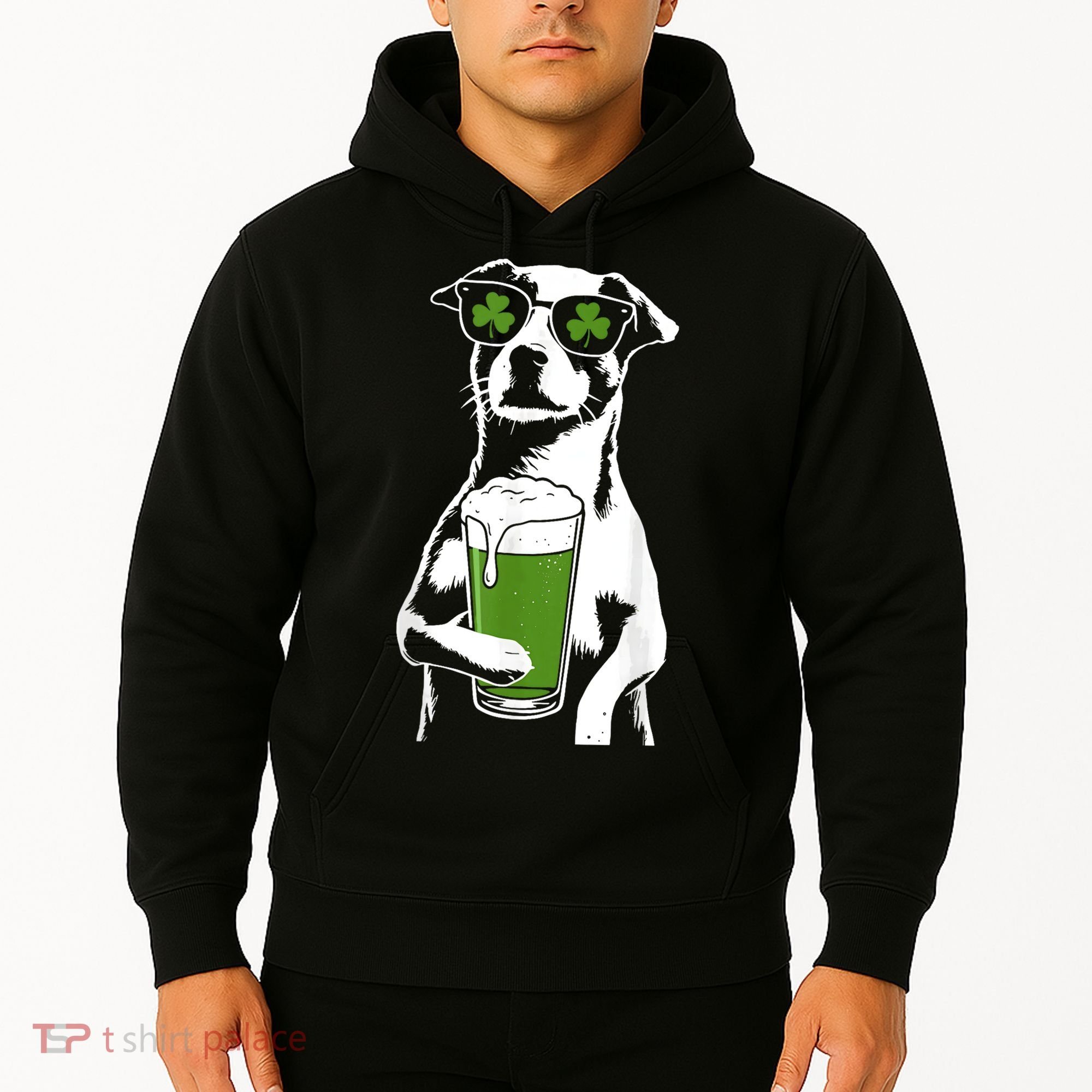 Irish Dog Drinking Beer Hoodie
