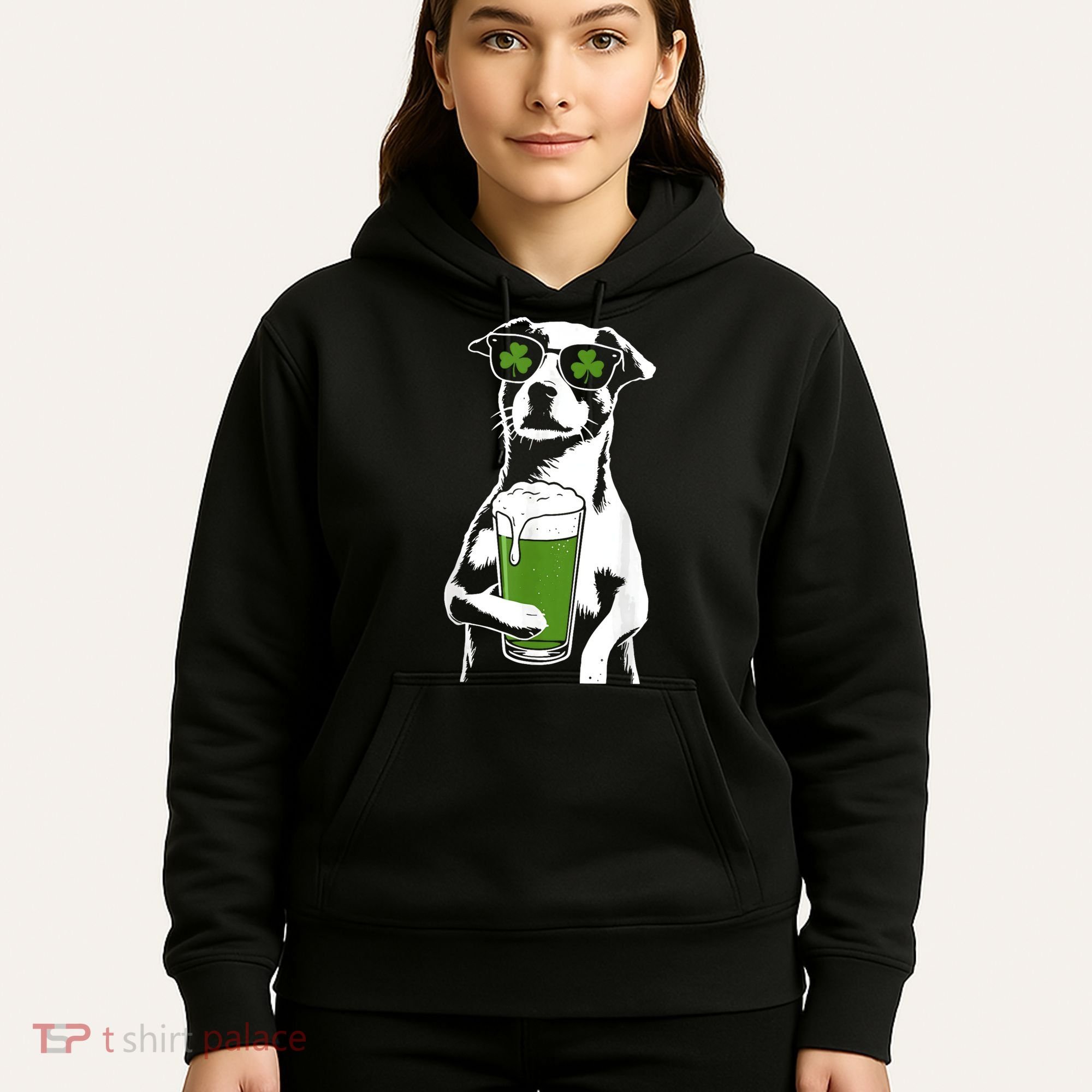 Irish Dog Drinking Beer Hoodie