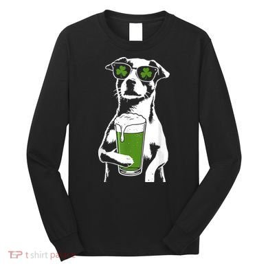 Irish Dog Drinking Beer Long Sleeve Shirt