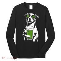 Irish Dog Drinking Beer Long Sleeve Shirt thumb 0
