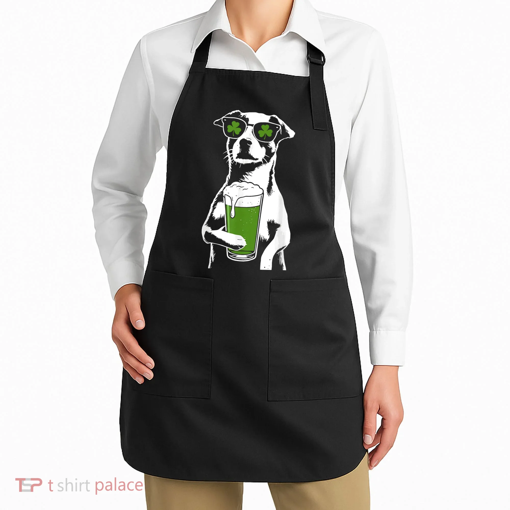 Irish Dog Drinking Beer Apron