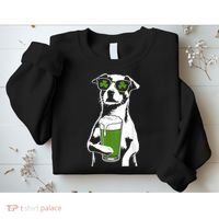 Irish Dog Drinking Beer Sweatshirt thumb 2