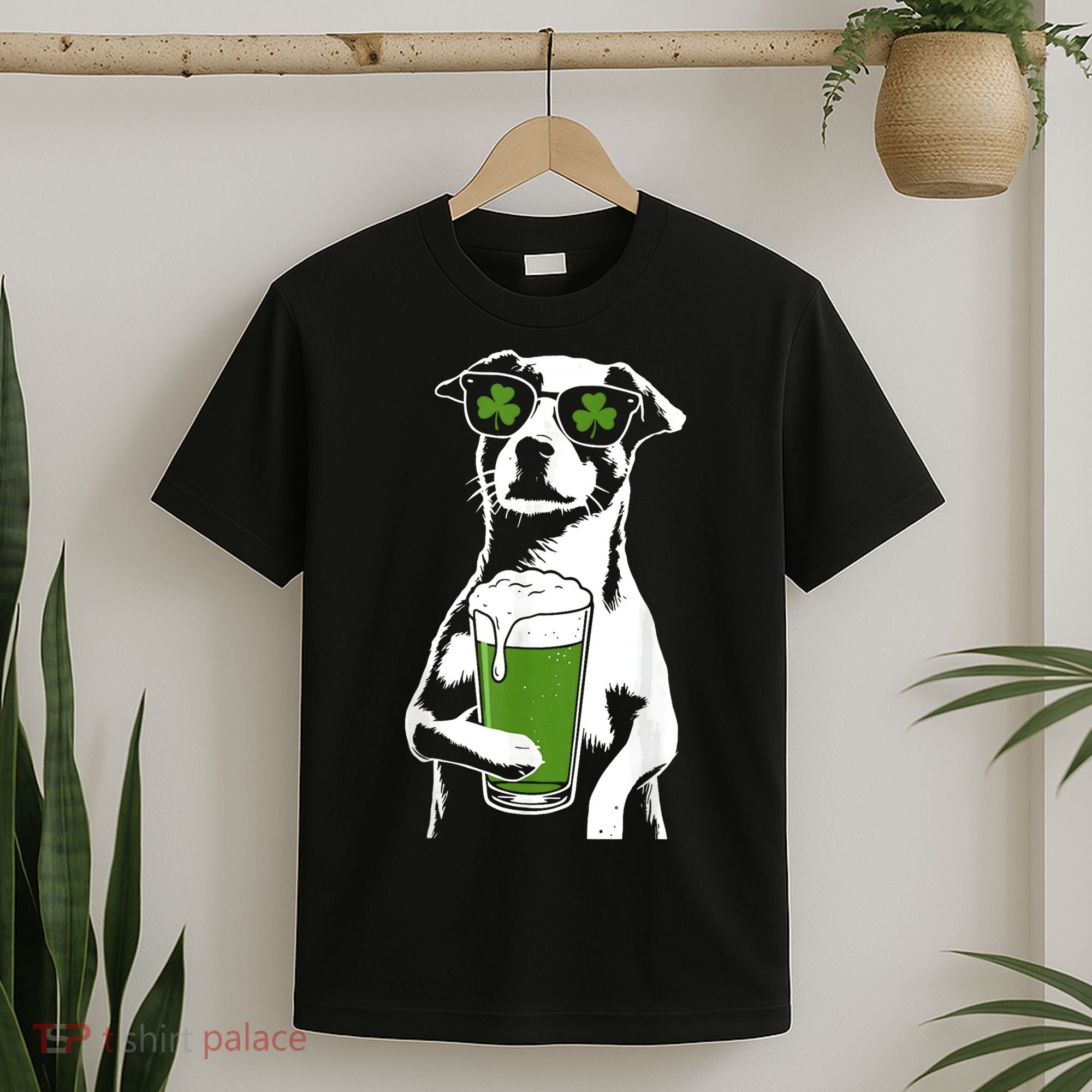 Irish Dog Drinking Beer T-Shirt