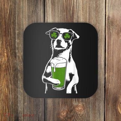 Irish Dog Drinking Beer Coaster