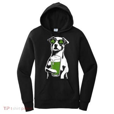 Irish Dog Drinking Beer Women's Hoodie