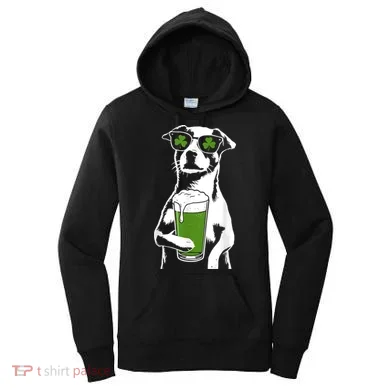 Irish Dog Drinking Beer Women's Hoodie