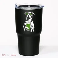 Irish Dog Drinking Beer Tumbler thumb 0