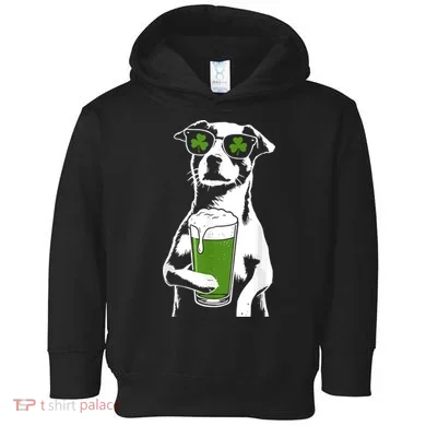Irish Dog Drinking Beer Toddler Hoodie