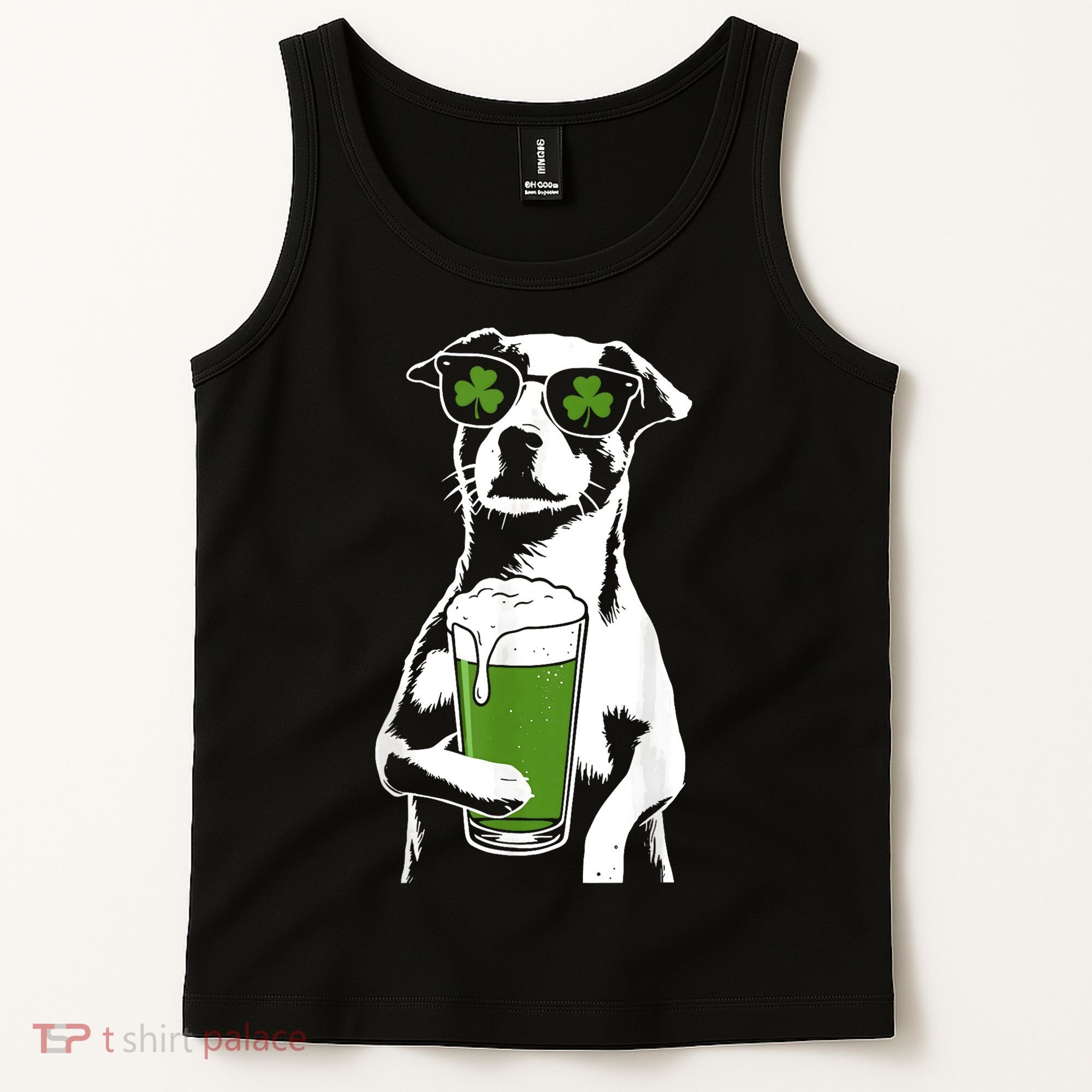 Irish Dog Drinking Beer Tank Top