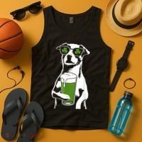 Irish Dog Drinking Beer Tank Top thumb 4