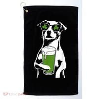 Irish Dog Drinking Beer Golf Towel thumb 0