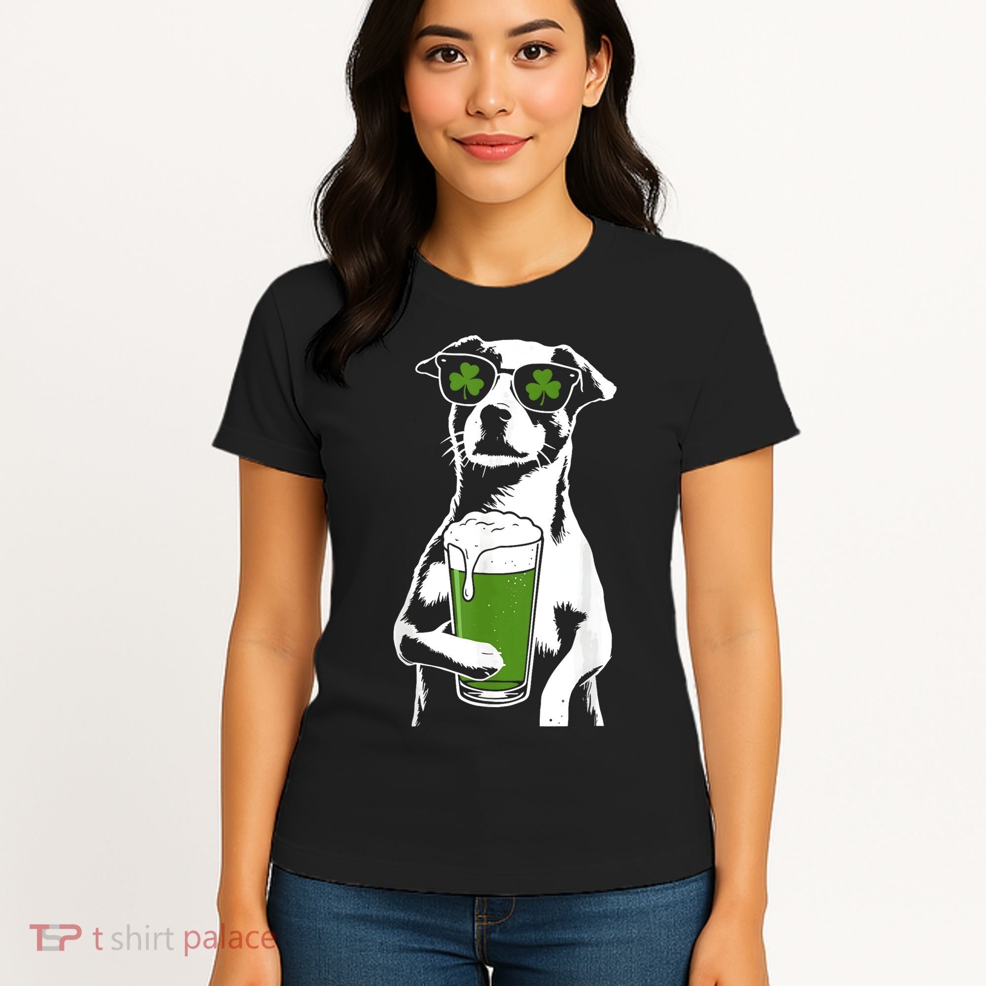 Irish Dog Drinking Beer Women's T-Shirt