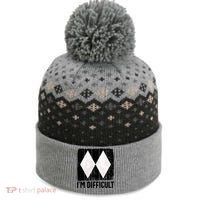 Im Difficult Double Black Diamond Ski Snowboard Gift The Baniff Cuffed Pom Beanie thumb 0