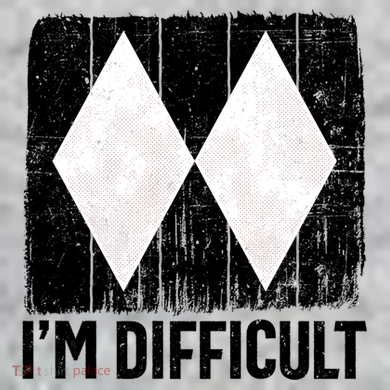 Im Difficult Double Black Diamond Ski Snowboard Gift The Baniff Cuffed Pom Beanie