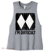 Im Difficult Double Black Diamond Ski Snowboard Gift Women's Racerback Cropped Tank thumb 0