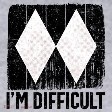 Im Difficult Double Black Diamond Ski Snowboard Gift Women's Racerback Cropped Tank